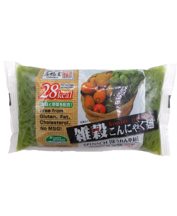 Konjac noodles with spinach